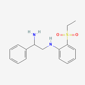 molecular formula C16H20N2O2S B7569421 N'-(2-ethylsulfonylphenyl)-1-phenylethane-1,2-diamine 