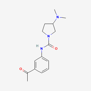 molecular formula C15H21N3O2 B7569428 N-(3-acetylphenyl)-3-(dimethylamino)pyrrolidine-1-carboxamide 