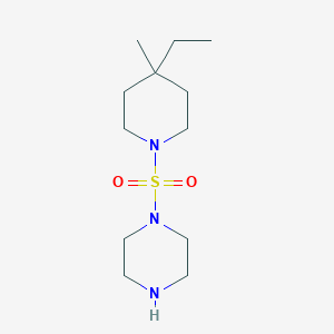 molecular formula C12H25N3O2S B7569449 1-(4-Ethyl-4-methylpiperidin-1-yl)sulfonylpiperazine 