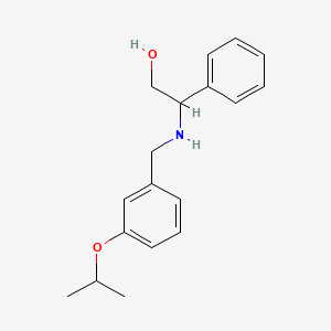 molecular formula C18H23NO2 B7569464 2-Phenyl-2-[(3-propan-2-yloxyphenyl)methylamino]ethanol 