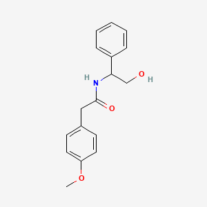 molecular formula C17H19NO3 B7569467 N-(2-hydroxy-1-phenylethyl)-2-(4-methoxyphenyl)acetamide 