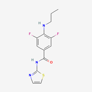 molecular formula C13H13F2N3OS B7569472 3,5-difluoro-4-(propylamino)-N-(1,3-thiazol-2-yl)benzamide 