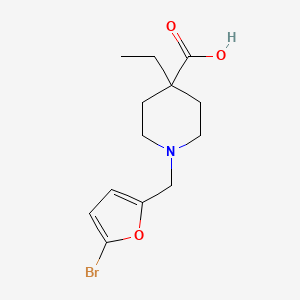 molecular formula C13H18BrNO3 B7569480 1-[(5-Bromofuran-2-yl)methyl]-4-ethylpiperidine-4-carboxylic acid 
