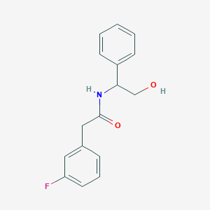 molecular formula C16H16FNO2 B7569483 2-(3-fluorophenyl)-N-(2-hydroxy-1-phenylethyl)acetamide 