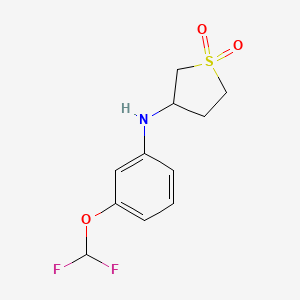 molecular formula C11H13F2NO3S B7569502 N-[3-(difluoromethoxy)phenyl]-1,1-dioxothiolan-3-amine 