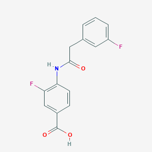 molecular formula C15H11F2NO3 B7569509 3-Fluoro-4-[[2-(3-fluorophenyl)acetyl]amino]benzoic acid 