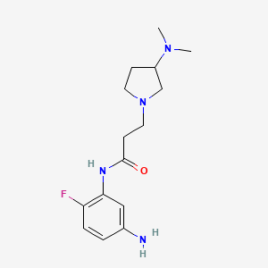 molecular formula C15H23FN4O B7569526 N-(5-amino-2-fluorophenyl)-3-[3-(dimethylamino)pyrrolidin-1-yl]propanamide 