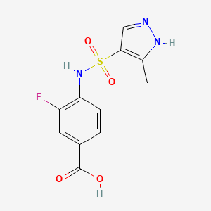 3-fluoro-4-[(5-methyl-1H-pyrazol-4-yl)sulfonylamino]benzoic acid