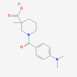 molecular formula C16H22N2O3 B7569548 1-[4-(Dimethylamino)benzoyl]-3-methylpiperidine-3-carboxylic acid 