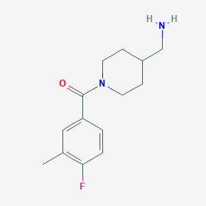 molecular formula C14H19FN2O B7569559 [4-(Aminomethyl)piperidin-1-yl]-(4-fluoro-3-methylphenyl)methanone 