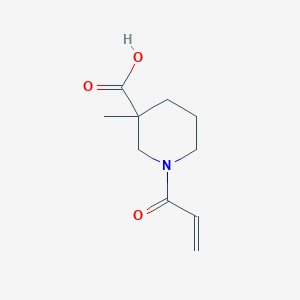 molecular formula C10H15NO3 B7569564 3-Methyl-1-prop-2-enoylpiperidine-3-carboxylic acid 