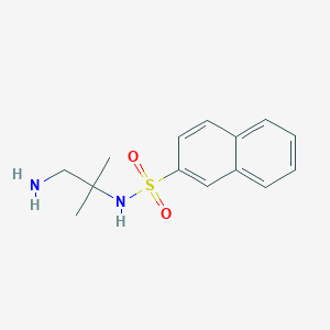 molecular formula C14H18N2O2S B7569620 N-(1-amino-2-methylpropan-2-yl)naphthalene-2-sulfonamide 