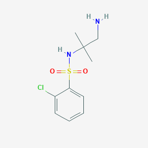 molecular formula C10H15ClN2O2S B7569623 N-(1-amino-2-methylpropan-2-yl)-2-chlorobenzenesulfonamide 