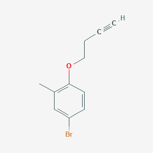 molecular formula C11H11BrO B7569631 4-Bromo-1-(but-3-yn-1-yloxy)-2-methylbenzene 