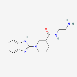 molecular formula C15H21N5O B7569657 N-(2-aminoethyl)-1-(1H-benzimidazol-2-yl)piperidine-3-carboxamide 