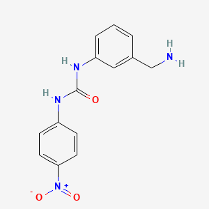 molecular formula C14H14N4O3 B7569681 1-[3-(Aminomethyl)phenyl]-3-(4-nitrophenyl)urea 