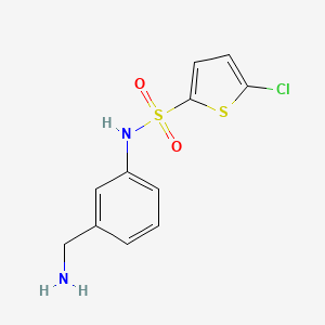 molecular formula C11H11ClN2O2S2 B7569683 N-[3-(aminomethyl)phenyl]-5-chlorothiophene-2-sulfonamide 