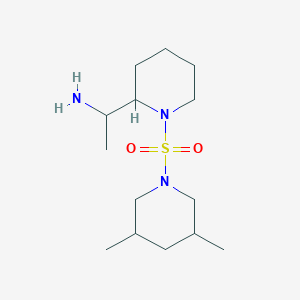 molecular formula C14H29N3O2S B7569686 1-[1-(3,5-Dimethylpiperidin-1-yl)sulfonylpiperidin-2-yl]ethanamine 