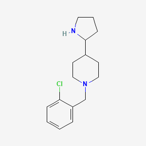 molecular formula C16H23ClN2 B7569710 1-[(2-Chlorophenyl)methyl]-4-pyrrolidin-2-ylpiperidine 