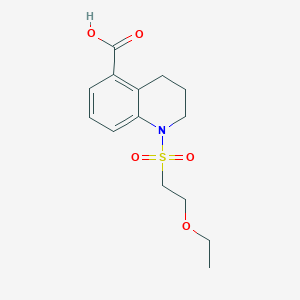 molecular formula C14H19NO5S B7569747 1-(2-ethoxyethylsulfonyl)-3,4-dihydro-2H-quinoline-5-carboxylic acid 