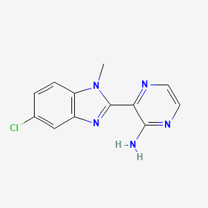 molecular formula C12H10ClN5 B7569784 3-(5-Chloro-1-methylbenzimidazol-2-yl)pyrazin-2-amine 