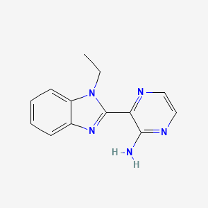 molecular formula C13H13N5 B7569786 3-(1-Ethylbenzimidazol-2-yl)pyrazin-2-amine 