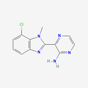 molecular formula C12H10ClN5 B7569834 3-(7-Chloro-1-methylbenzimidazol-2-yl)pyrazin-2-amine 