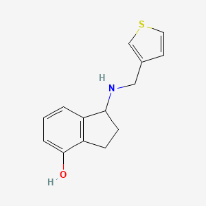 molecular formula C14H15NOS B7569851 1-(thiophen-3-ylmethylamino)-2,3-dihydro-1H-inden-4-ol 
