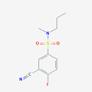 molecular formula C11H13FN2O2S B7569903 3-cyano-4-fluoro-N-methyl-N-propylbenzenesulfonamide 