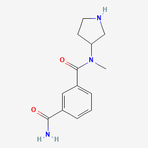 molecular formula C13H17N3O2 B7569918 3-N-methyl-3-N-pyrrolidin-3-ylbenzene-1,3-dicarboxamide 