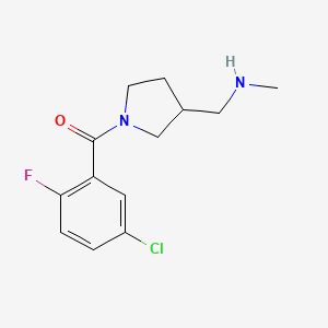 molecular formula C13H16ClFN2O B7569931 (5-Chloro-2-fluorophenyl)-[3-(methylaminomethyl)pyrrolidin-1-yl]methanone 