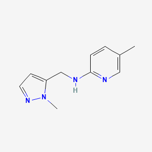 molecular formula C11H14N4 B7570020 5-methyl-N-[(2-methylpyrazol-3-yl)methyl]pyridin-2-amine 
