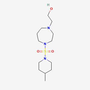 molecular formula C13H27N3O3S B7570091 2-[4-(4-Methylpiperidin-1-yl)sulfonyl-1,4-diazepan-1-yl]ethanol 