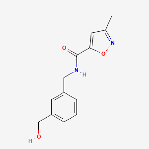 molecular formula C13H14N2O3 B7570095 N-[[3-(hydroxymethyl)phenyl]methyl]-3-methyl-1,2-oxazole-5-carboxamide 