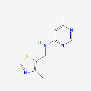 molecular formula C10H12N4S B7570126 6-methyl-N-[(4-methyl-1,3-thiazol-5-yl)methyl]pyrimidin-4-amine 