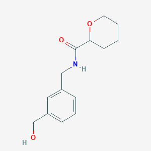 N-[[3-(hydroxymethyl)phenyl]methyl]oxane-2-carboxamide