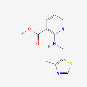 molecular formula C12H13N3O2S B7570133 Methyl 2-[(4-methyl-1,3-thiazol-5-yl)methylamino]pyridine-3-carboxylate 