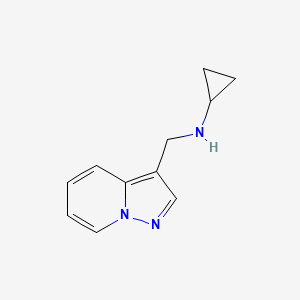 molecular formula C11H13N3 B7570145 N-(pyrazolo[1,5-a]pyridin-3-ylmethyl)cyclopropanamine 