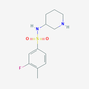 molecular formula C12H17FN2O2S B7570152 3-fluoro-4-methyl-N-piperidin-3-ylbenzenesulfonamide 
