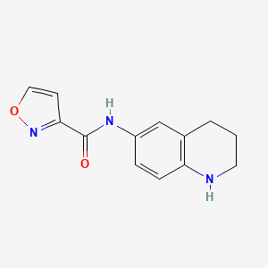 molecular formula C13H13N3O2 B7570157 N-(1,2,3,4-tetrahydroquinolin-6-yl)-1,2-oxazole-3-carboxamide 