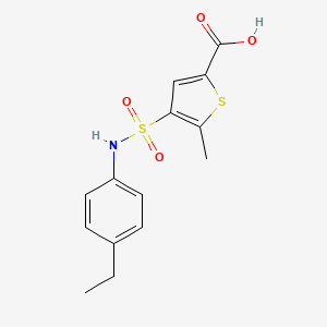 molecular formula C14H15NO4S2 B7570181 4-[(4-Ethylphenyl)sulfamoyl]-5-methylthiophene-2-carboxylic acid 