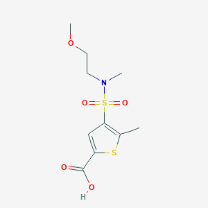 molecular formula C10H15NO5S2 B7570195 4-[2-Methoxyethyl(methyl)sulfamoyl]-5-methylthiophene-2-carboxylic acid 