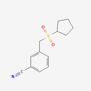 molecular formula C13H15NO2S B7570267 3-(Cyclopentylsulfonylmethyl)benzonitrile 
