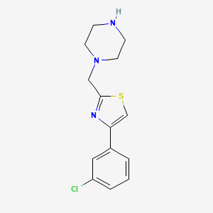 molecular formula C14H16ClN3S B7570272 4-(3-Chlorophenyl)-2-(piperazin-1-ylmethyl)-1,3-thiazole 