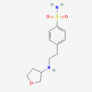 molecular formula C12H18N2O3S B7570286 4-[2-(Oxolan-3-ylamino)ethyl]benzenesulfonamide 