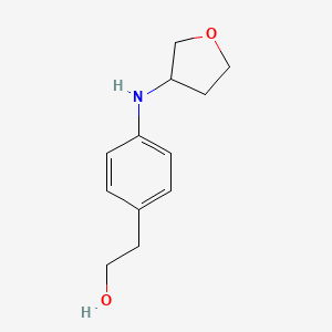 molecular formula C12H17NO2 B7570299 2-[4-(Oxolan-3-ylamino)phenyl]ethanol 