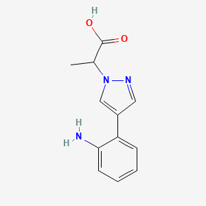 molecular formula C12H13N3O2 B7570305 2-[4-(2-Aminophenyl)pyrazol-1-yl]propanoic acid 