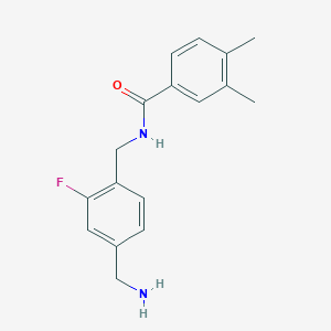 N-[[4-(aminomethyl)-2-fluorophenyl]methyl]-3,4-dimethylbenzamide