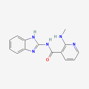 molecular formula C14H13N5O B7570453 N-(1H-benzimidazol-2-yl)-2-(methylamino)pyridine-3-carboxamide 