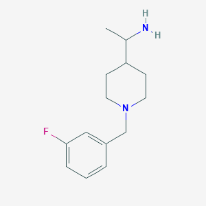 molecular formula C14H21FN2 B7570492 1-[1-[(3-Fluorophenyl)methyl]piperidin-4-yl]ethanamine 